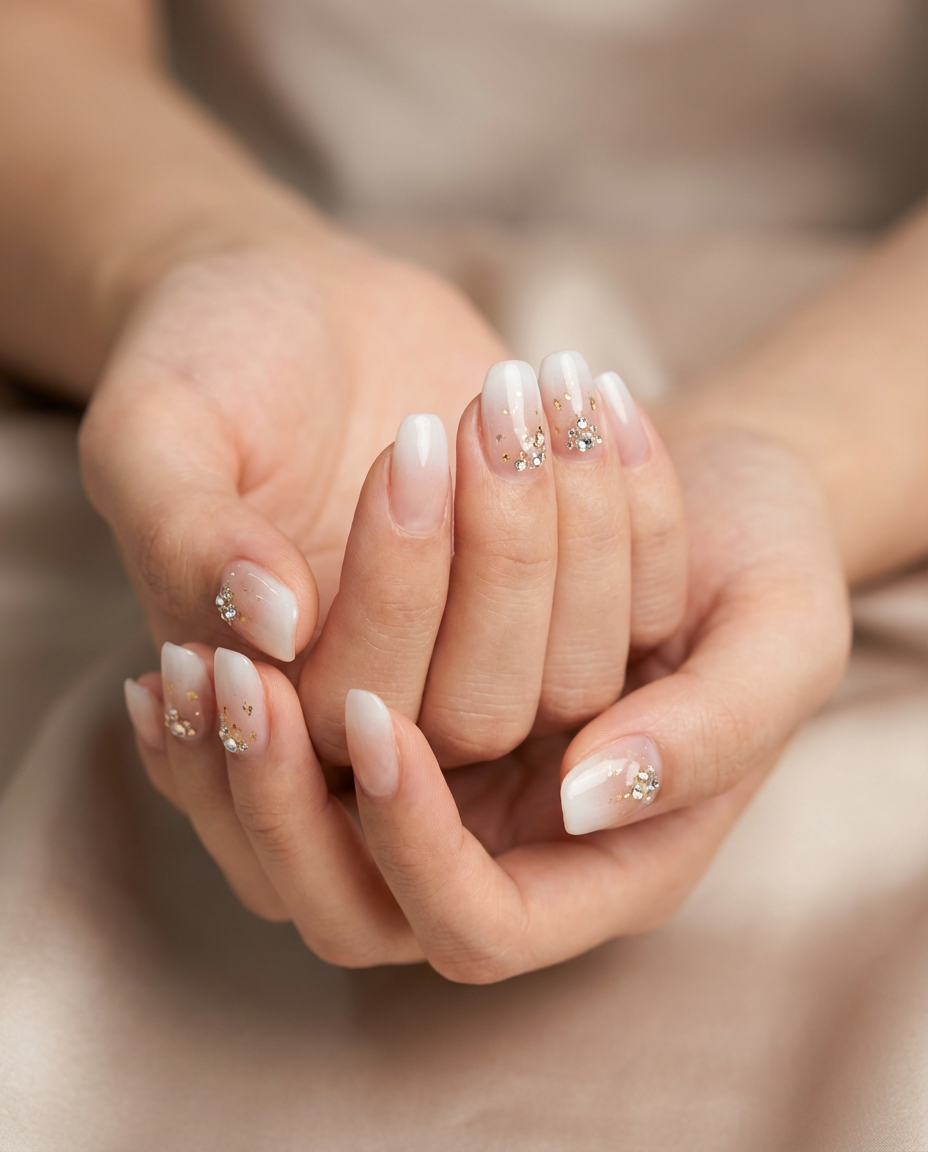 25. Clear Ombre with Embedded Bling