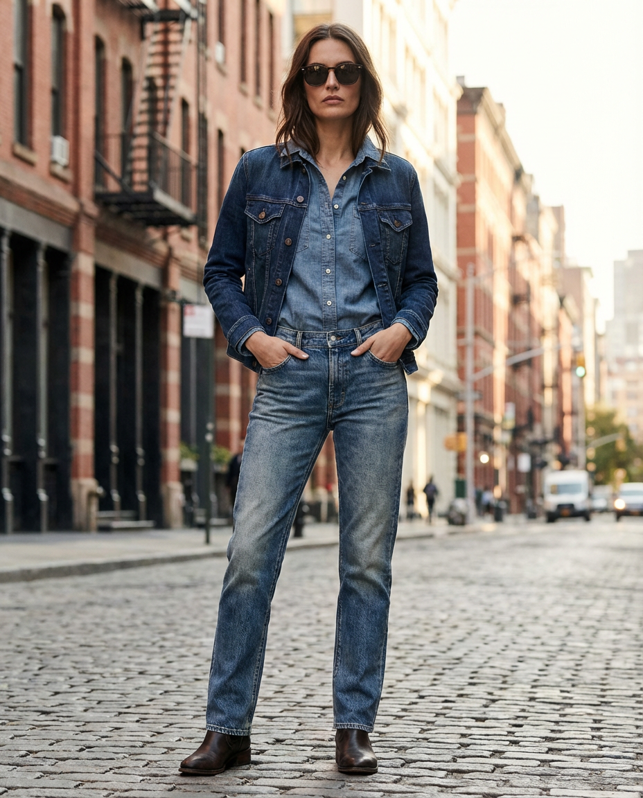 4. The Modern Double Denim Look
