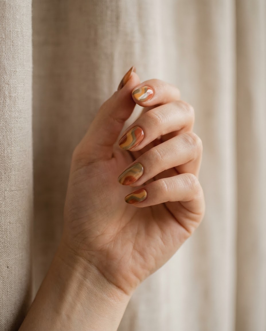 5. Abstract Swirls in Earth Tones