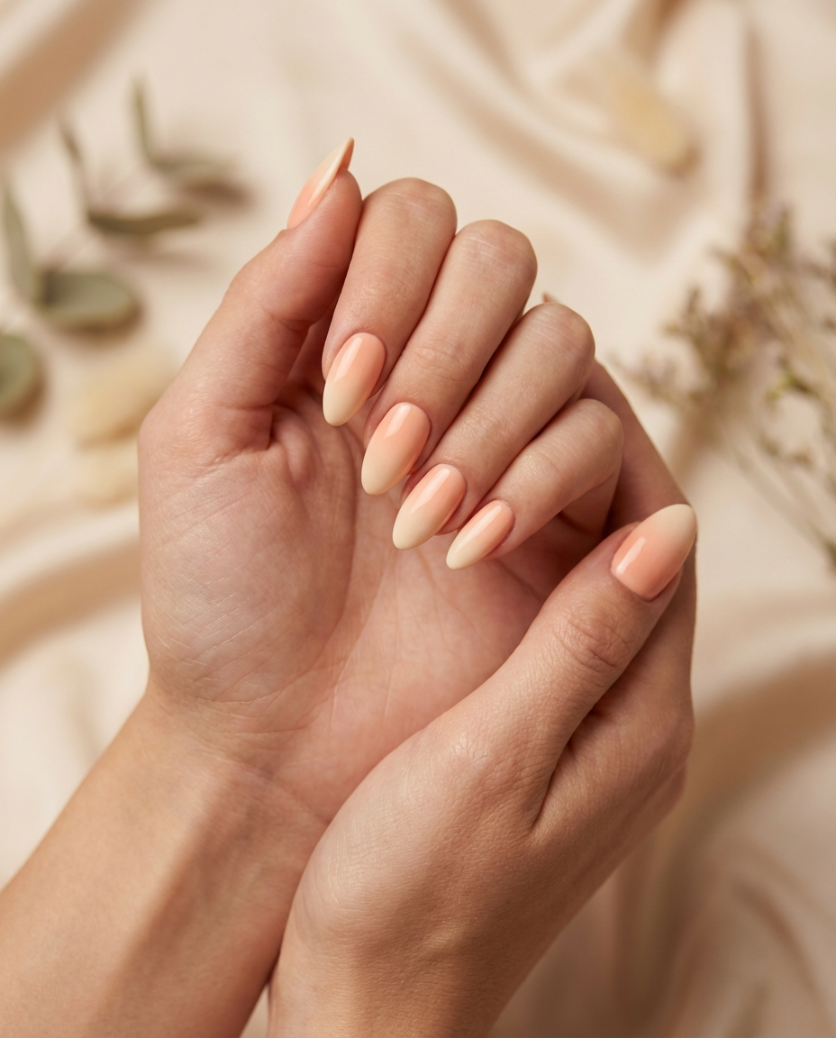 9. Peach & Cream Ombre Almond