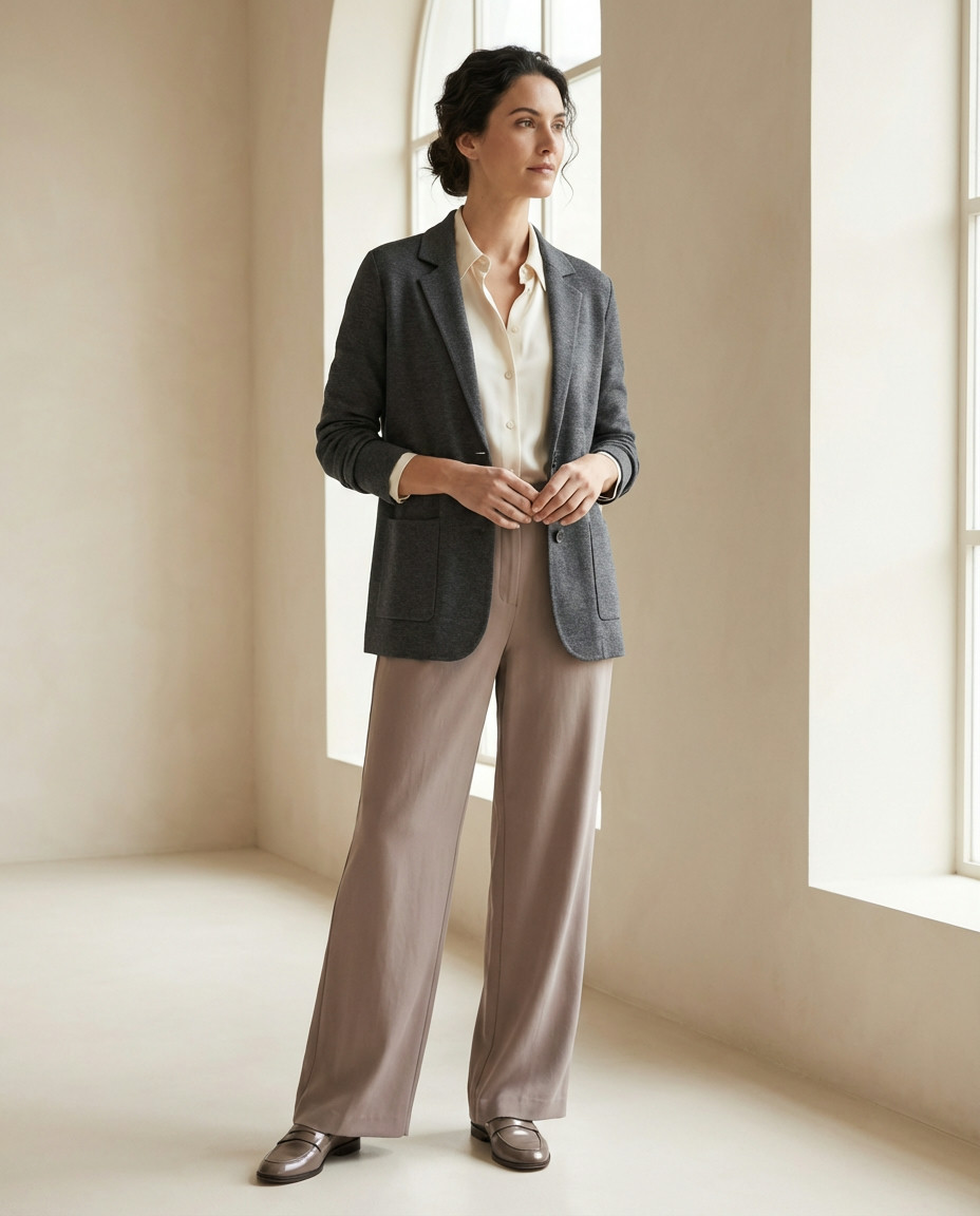 Contemporary Culottes with a Fitted Blouse for Fall