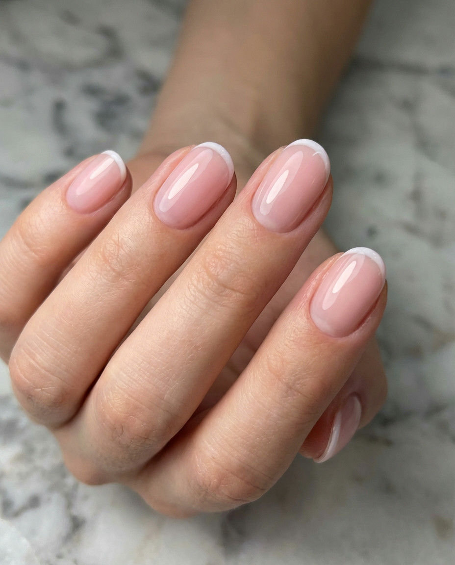 White Tips with Rhinestone Accent