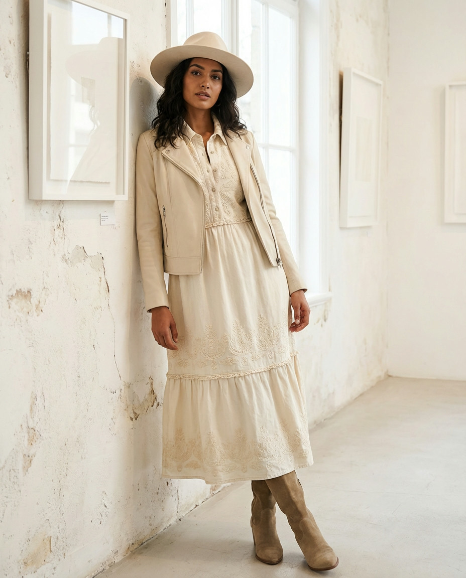 Western Bolero Jacket Over Jumpsuit