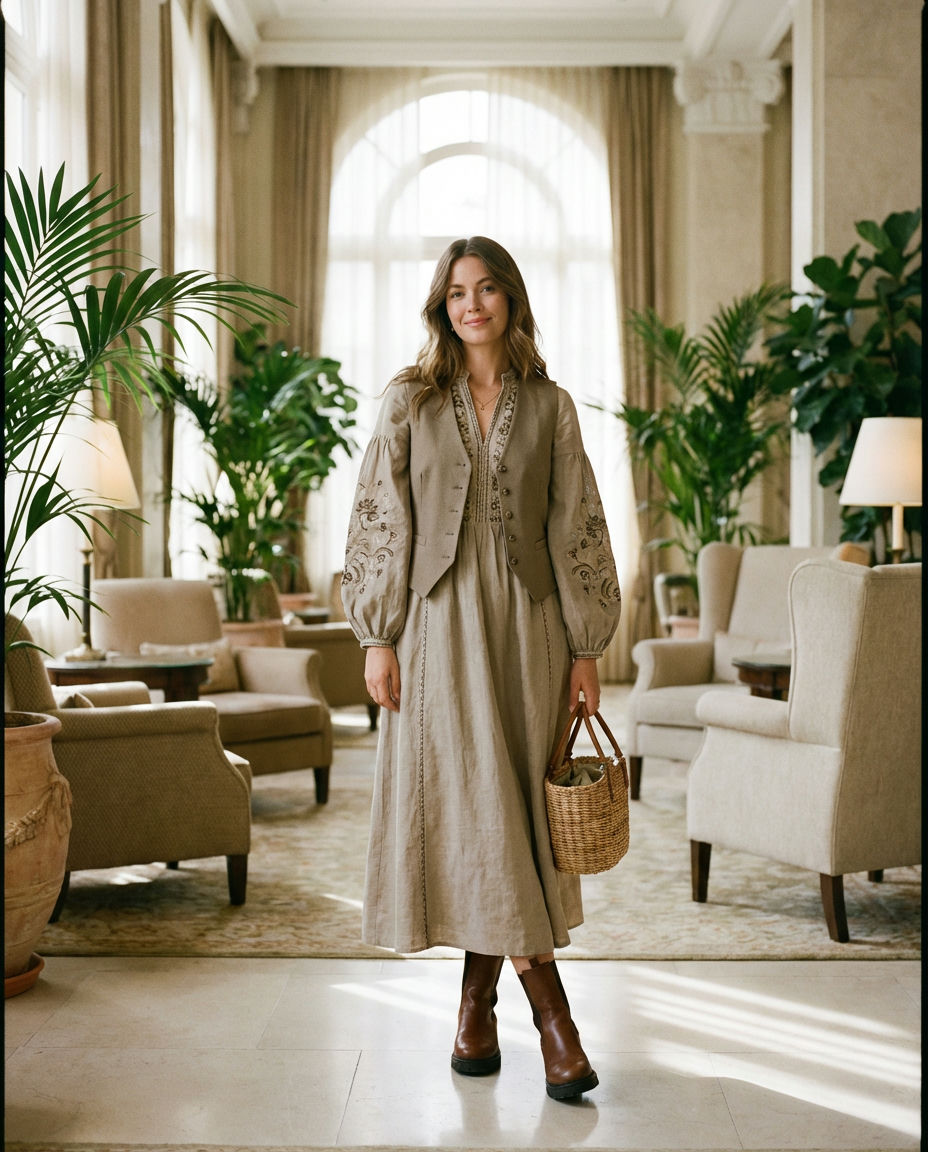 Midsize Winter Night: Dressy Jumpsuit with Sleeves
