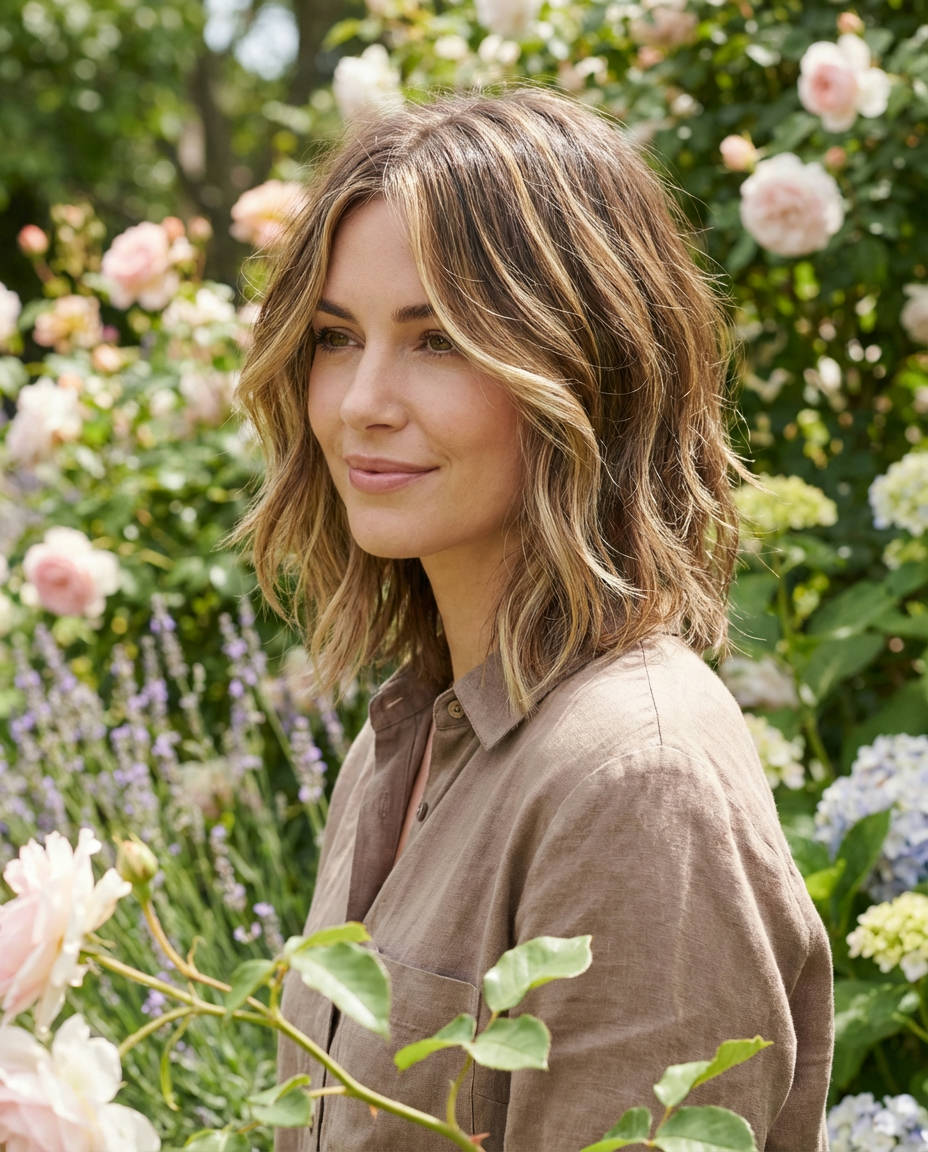 Textured Brunette Lob