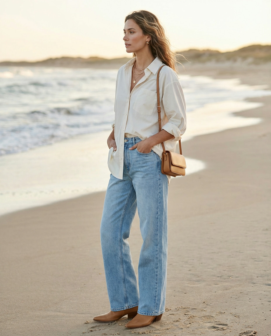 Effortless White Denim Chic