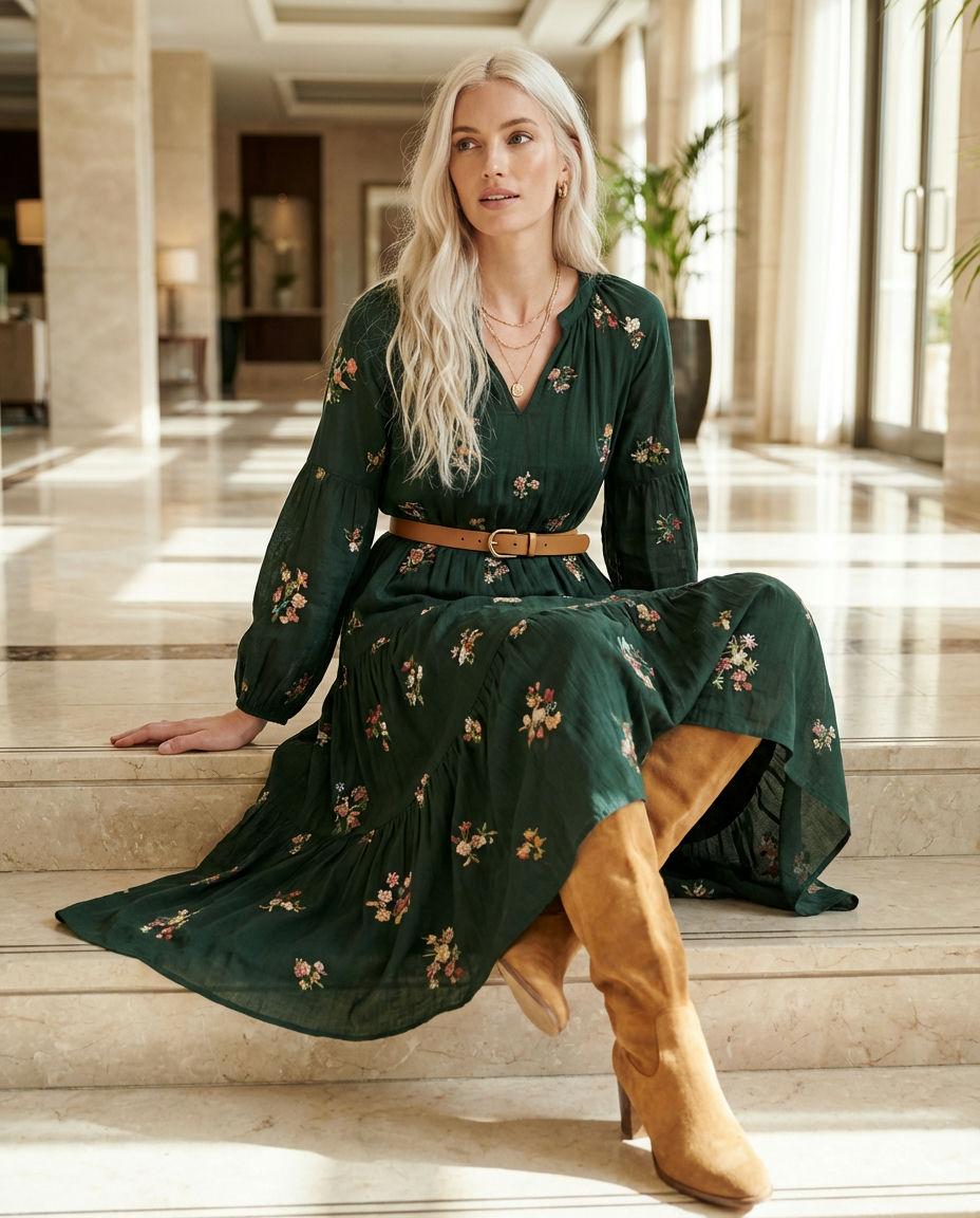 Stylish Poncho & Leggings