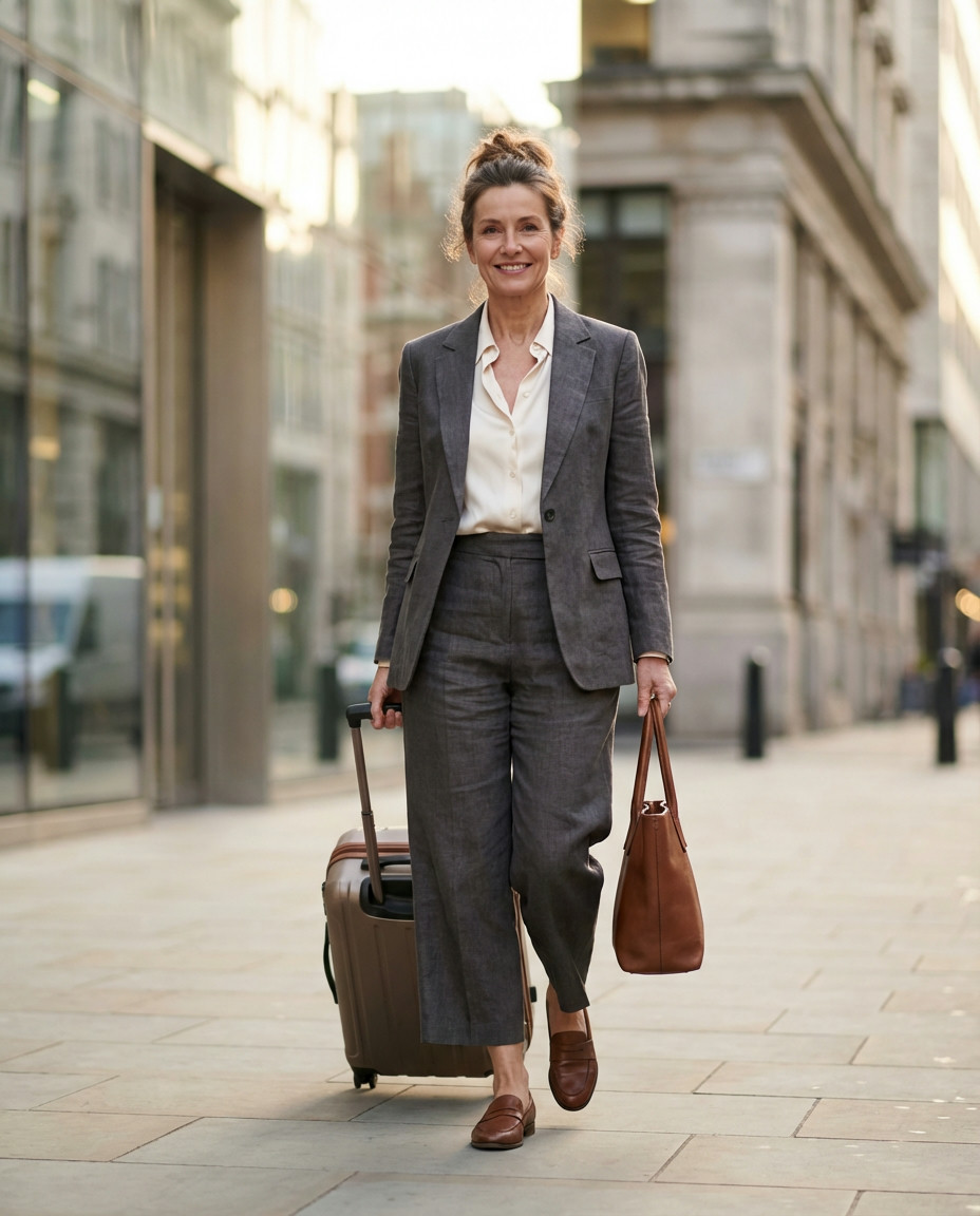 The Smart Denim Skirt & Blouse