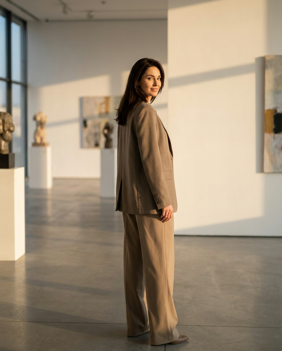 Cashmere Cardigan & Pleated Midi Skirt
