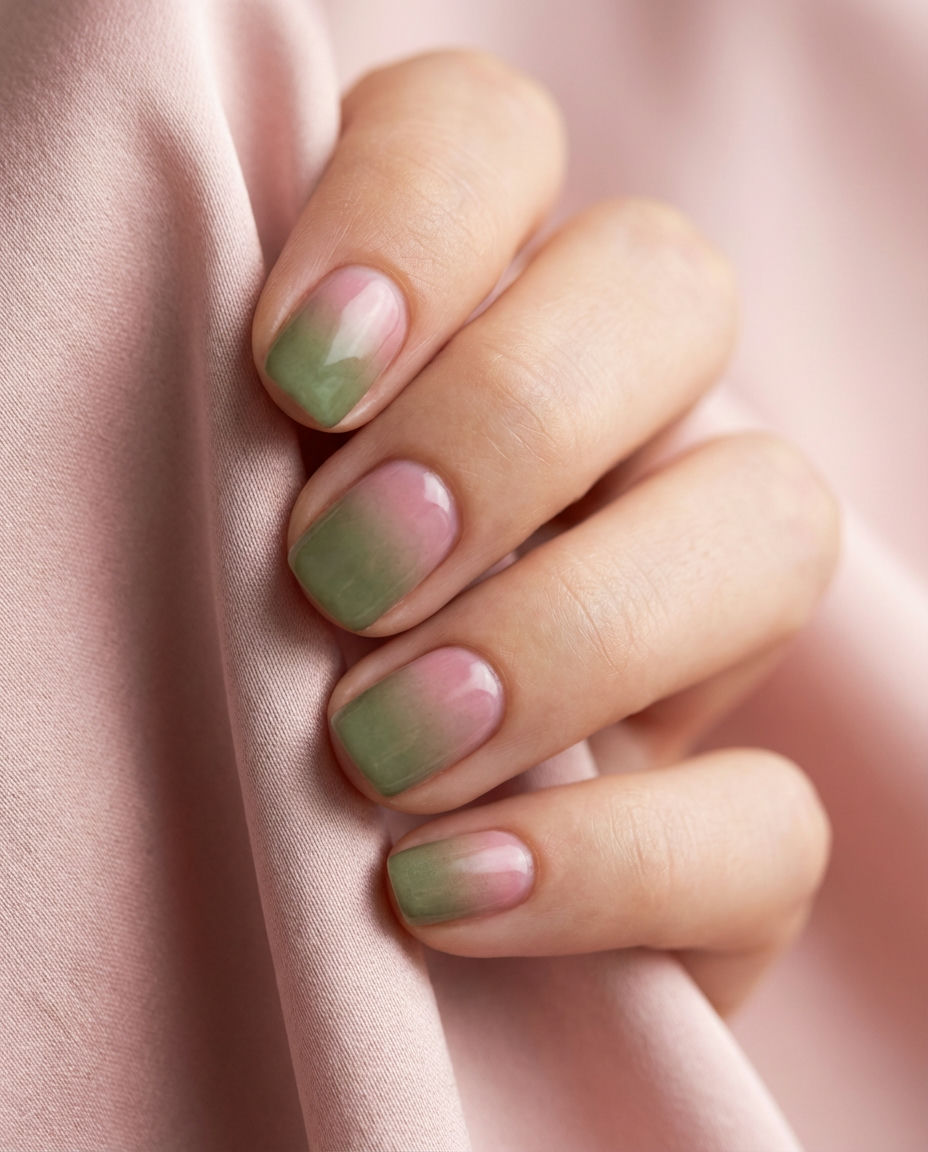 Pink Ombre with Rhinestone Detail
