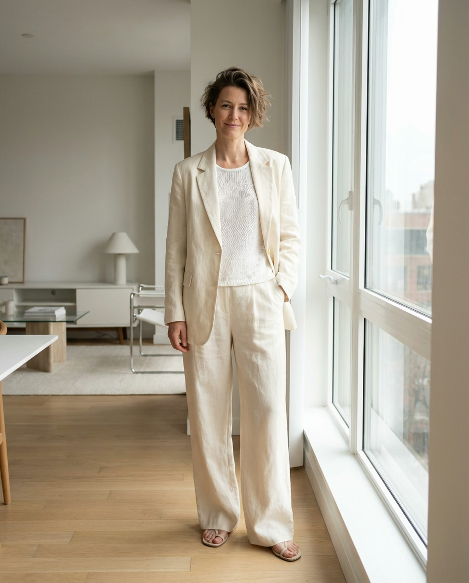 Minimalist Linen Summer Street Style Outfit