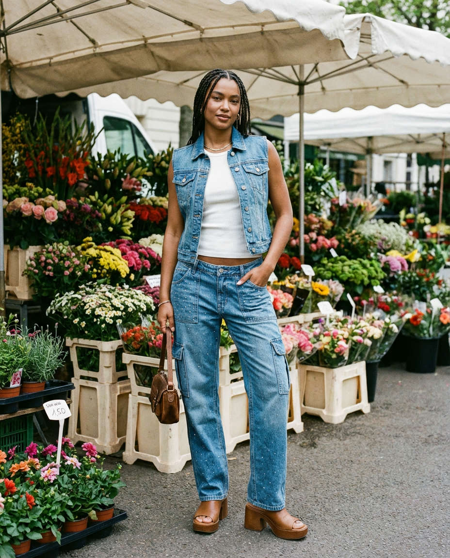 The Elegant White Denim Blazer