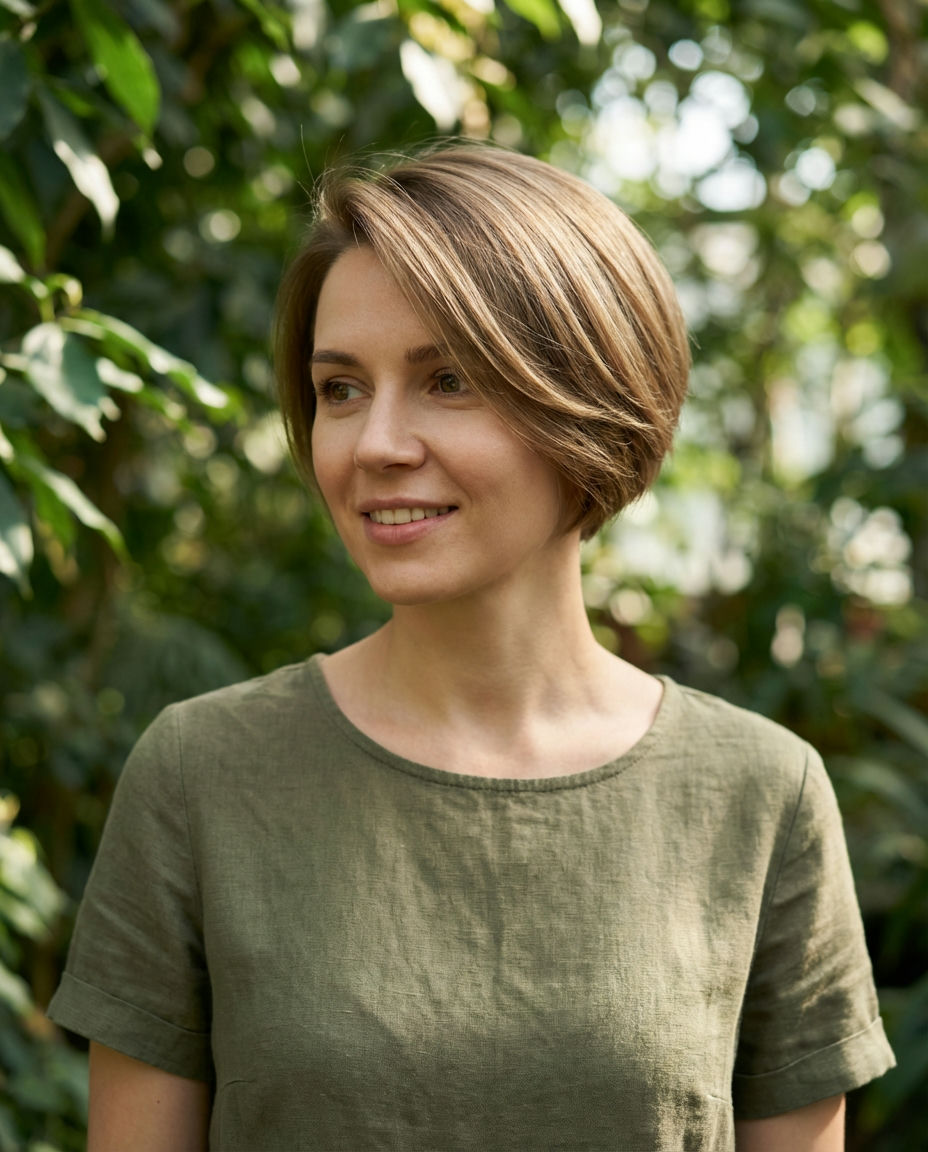 Sleek Side-Parted Pixie