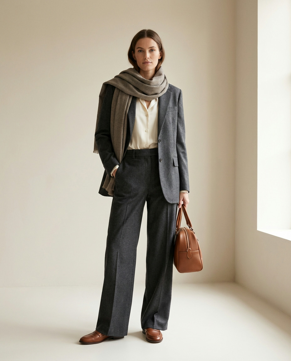 Tailored Trousers and a Trendy Sweatshirt