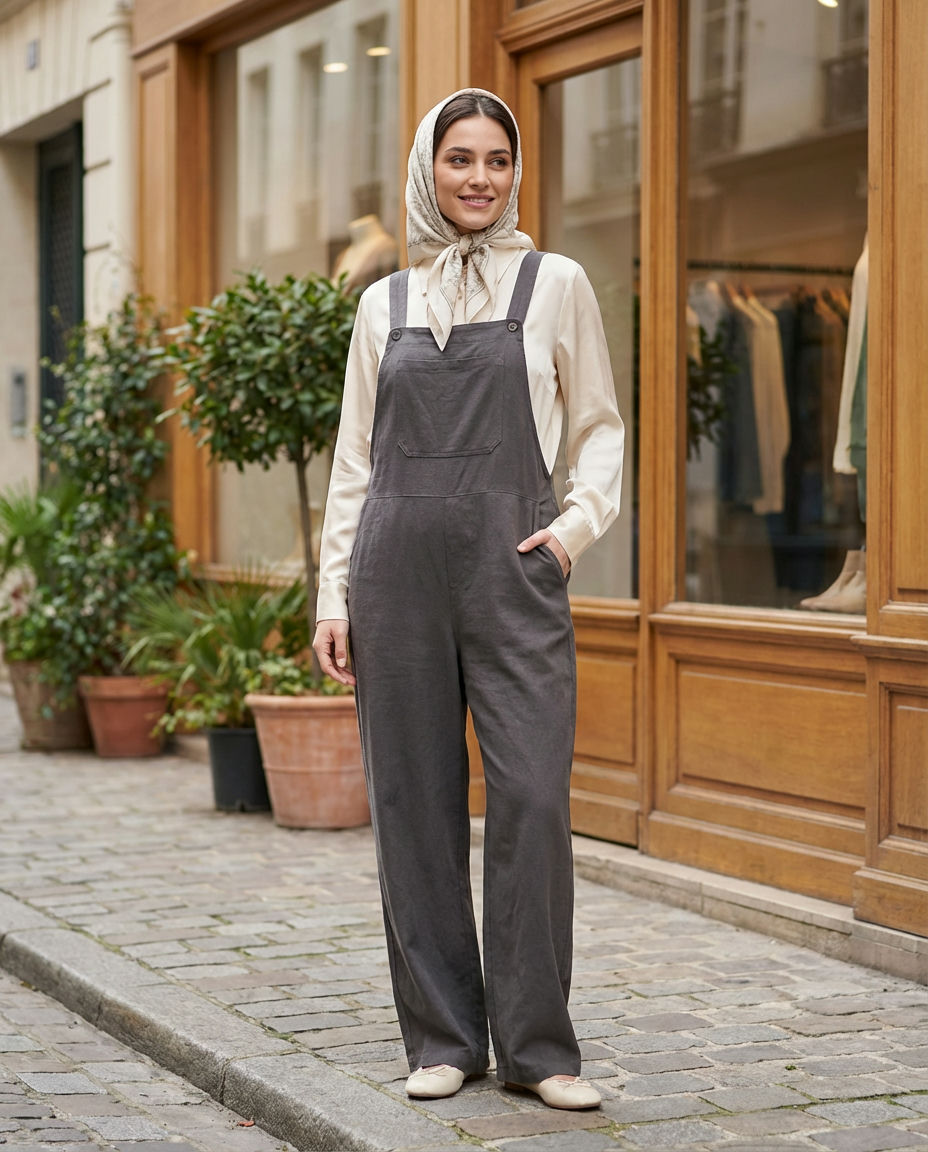 Chic Overalls for Black Women: Monochromatic Black Ensemble