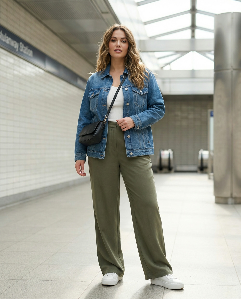 Chic Cropped Cardigan & Wide-Leg Jeans
