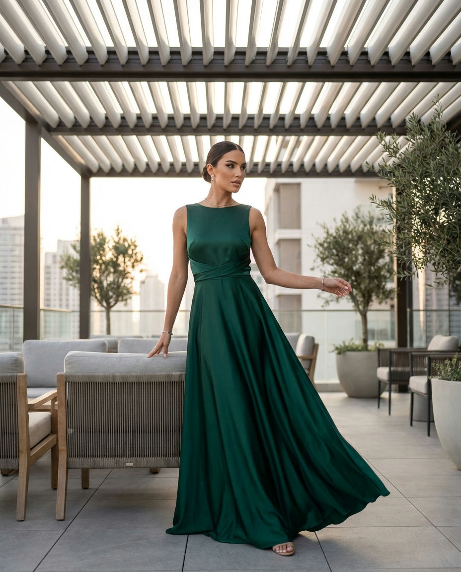 Deep Green Wide-Leg Jumpsuit
