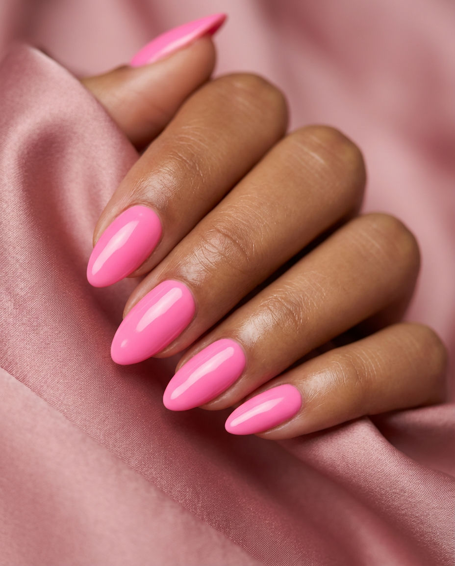 Rose Gold Foil Pink Nails