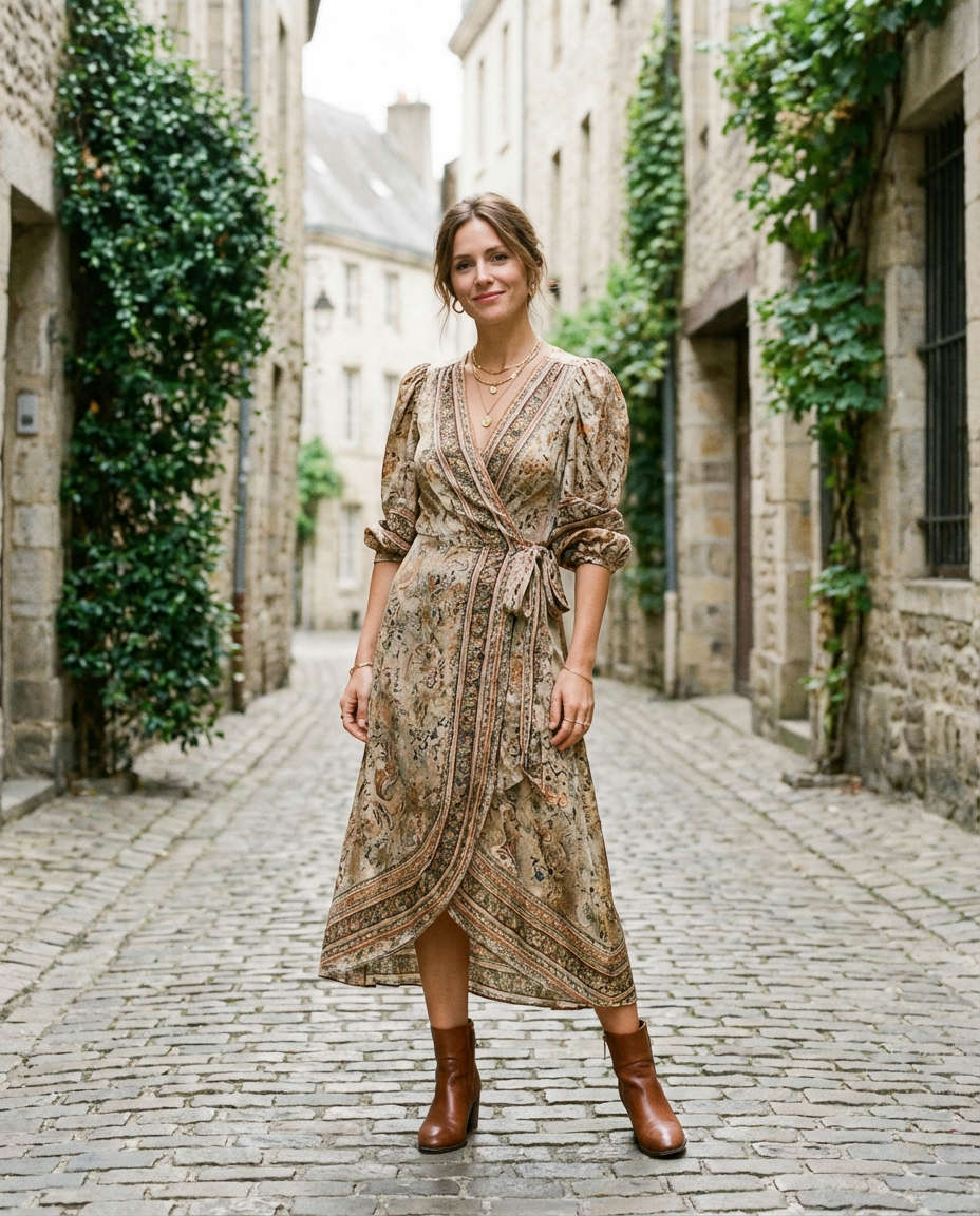 Boho Chic Tunic and Wide Leg Pants for Beach