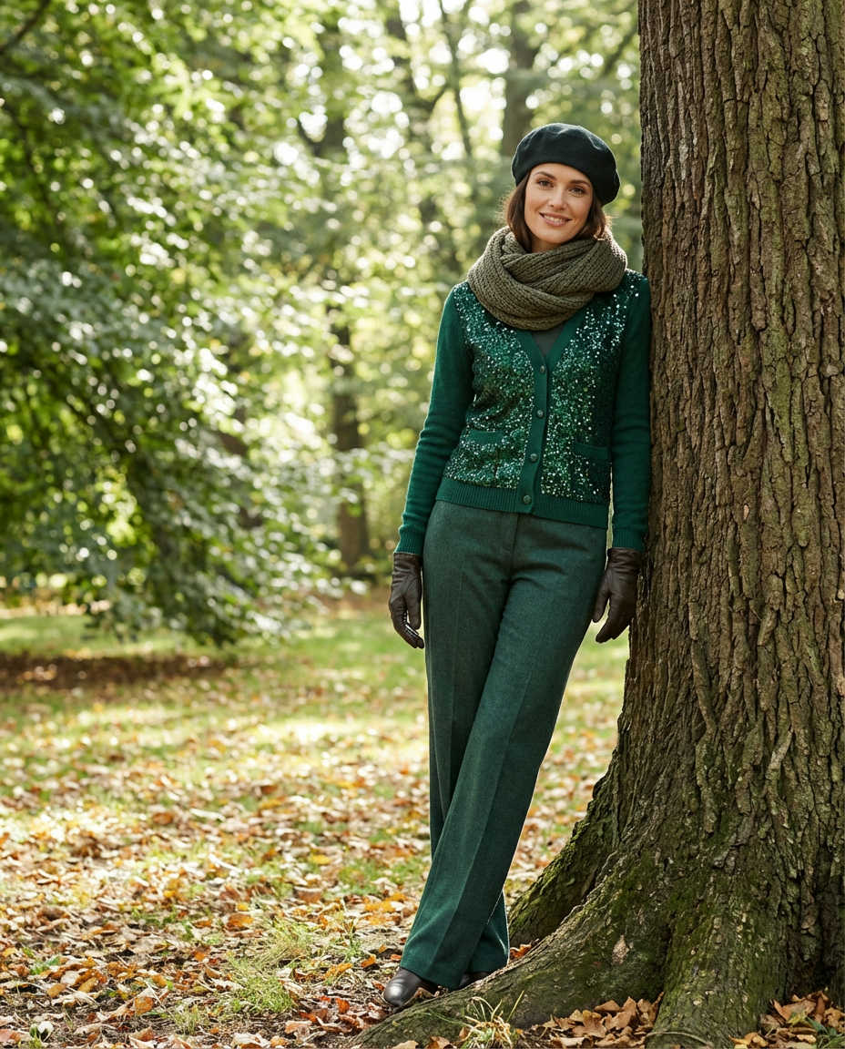 Velvet Jumpsuit with Statement Accessories