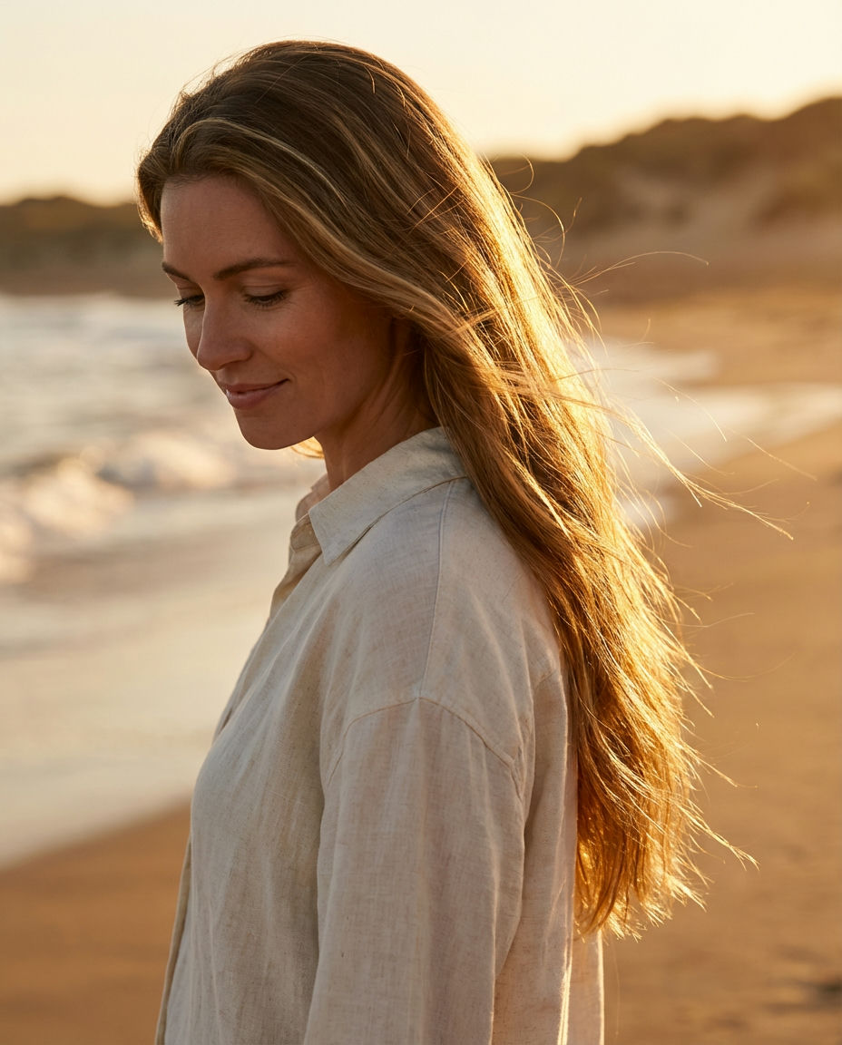 Long Chestnut Hair with Light Ends