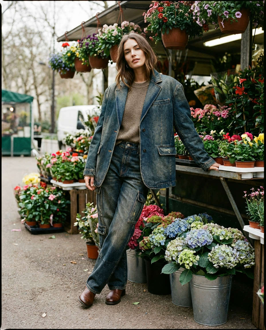 Sleek Denim Jumpsuit for All Seasons