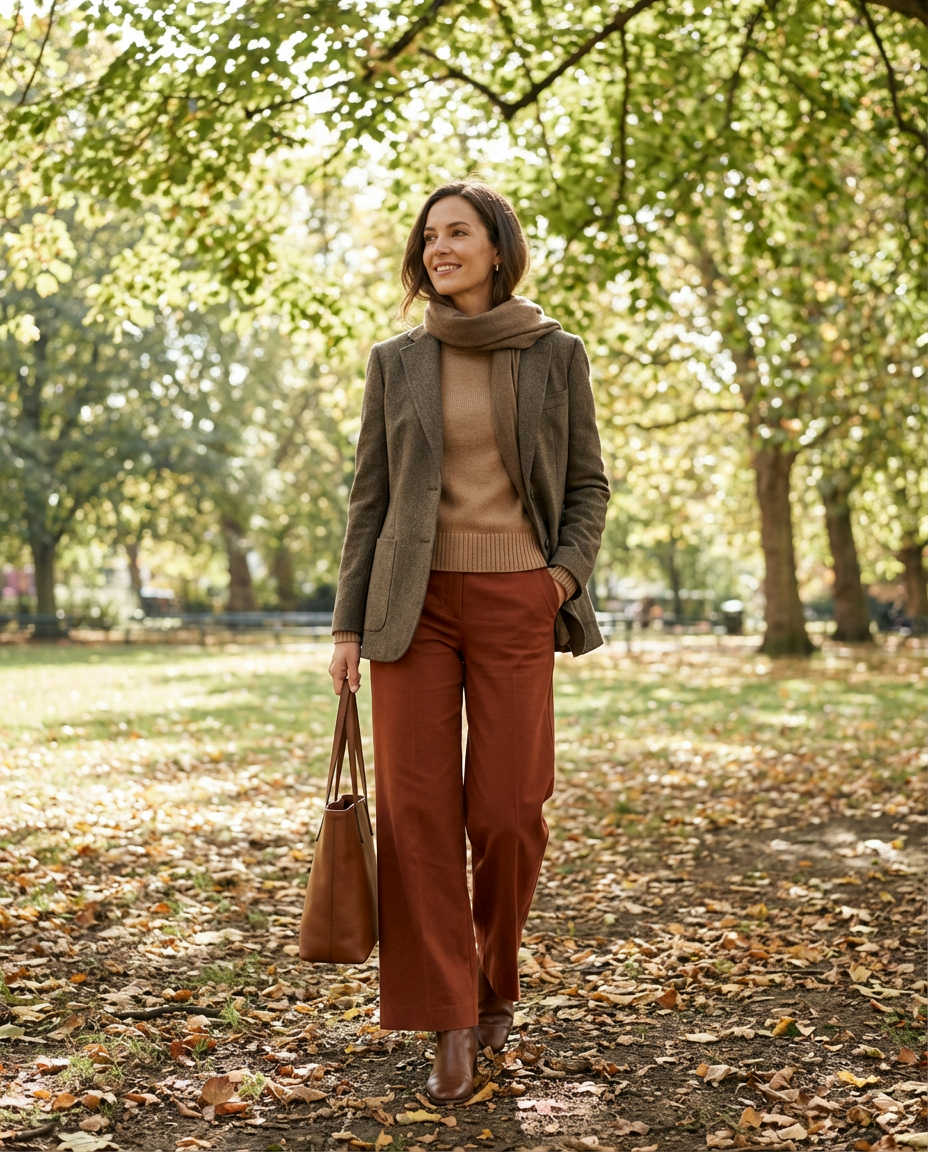Corduroy Trousers & Button-Down Shirt