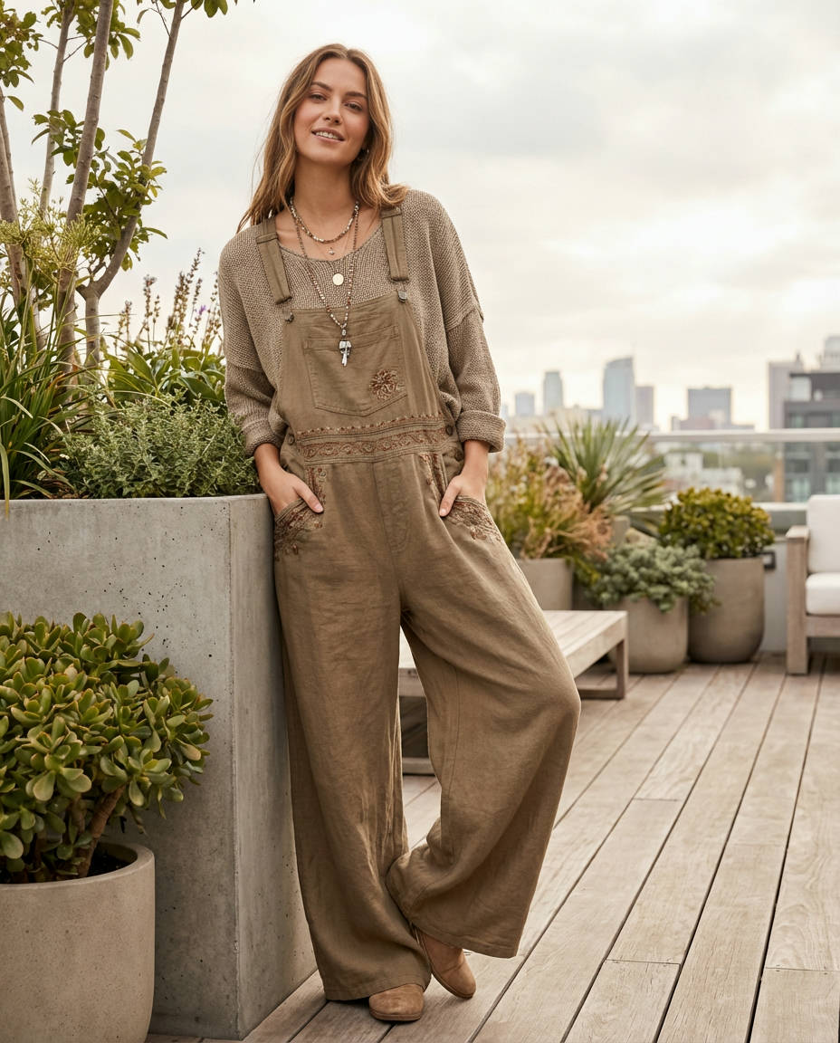 Tailored Wide-Leg Overalls for a Sophisticated Aesthetic