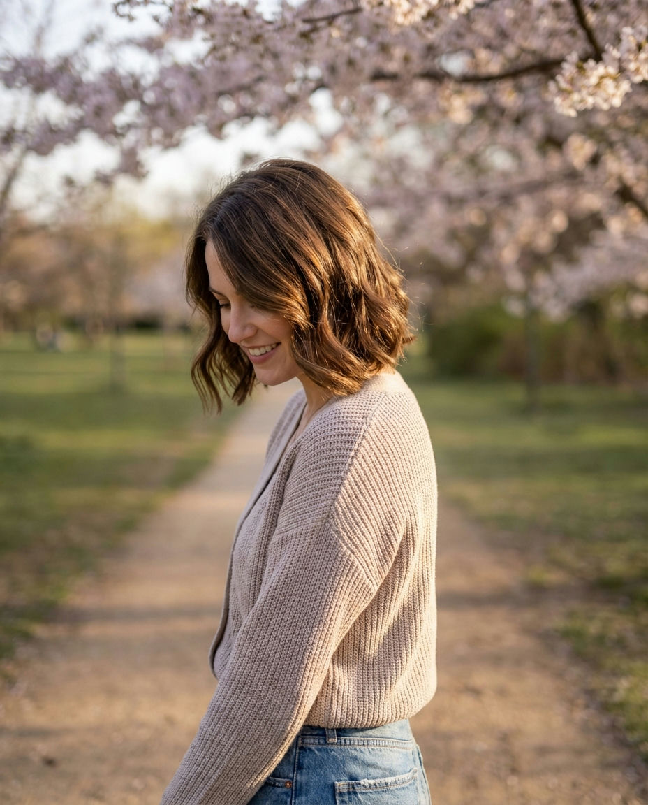 Wavy French Bob with Micro Bangs