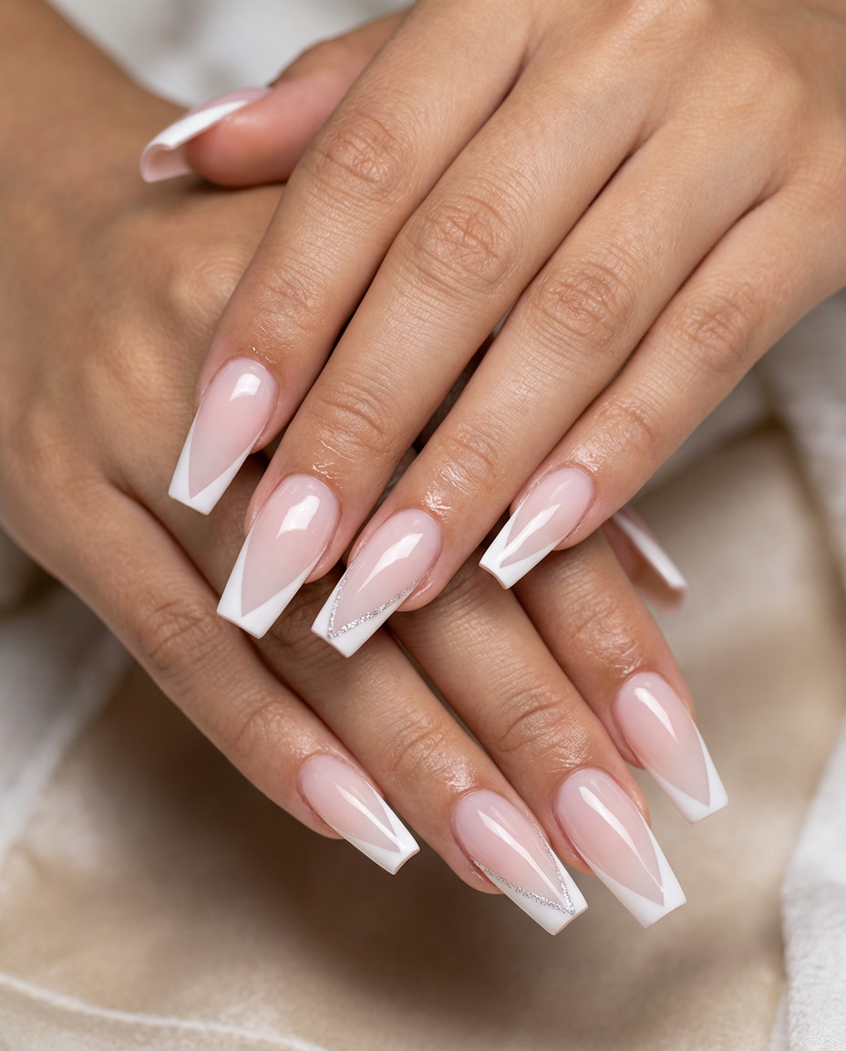 Rose Gold Glitter Ombre French