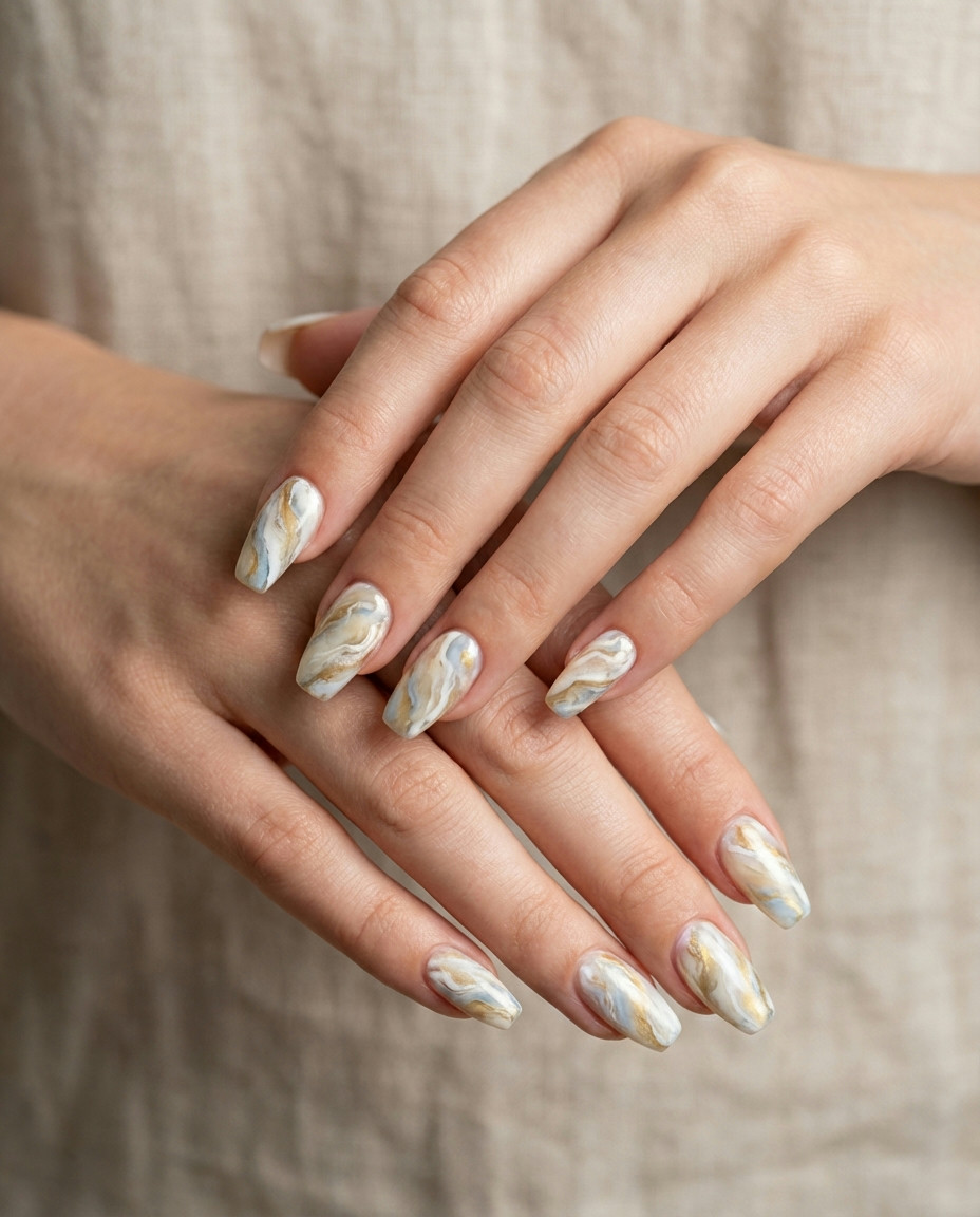 Sheer Pink with Gold Flakes