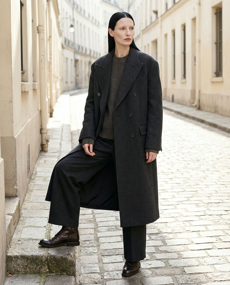 Chic Oversized Shirt & Knit Vest Combo