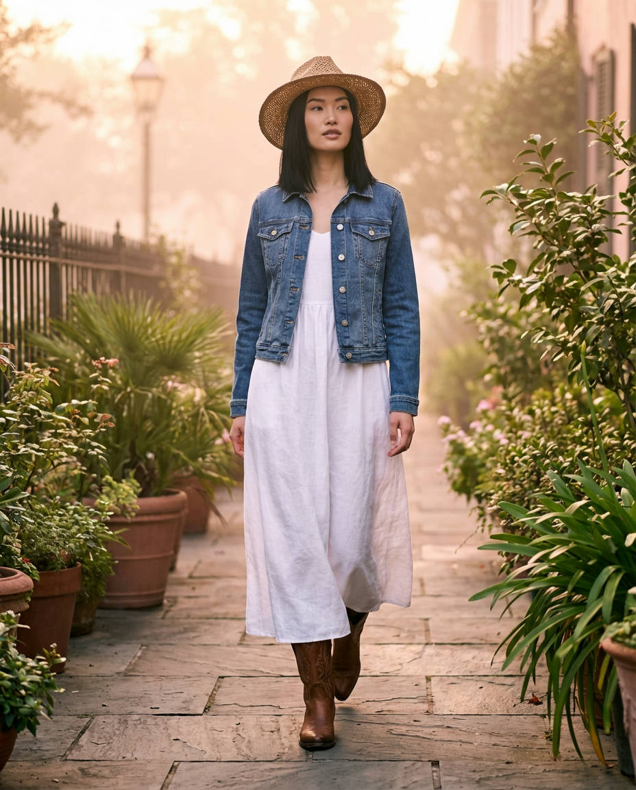 Patchwork Denim & Chunky Knit