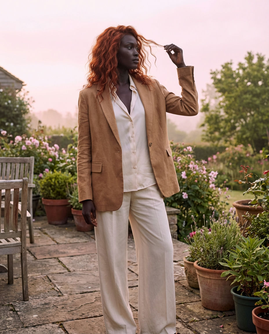 White Blazer with Pastel Tones
