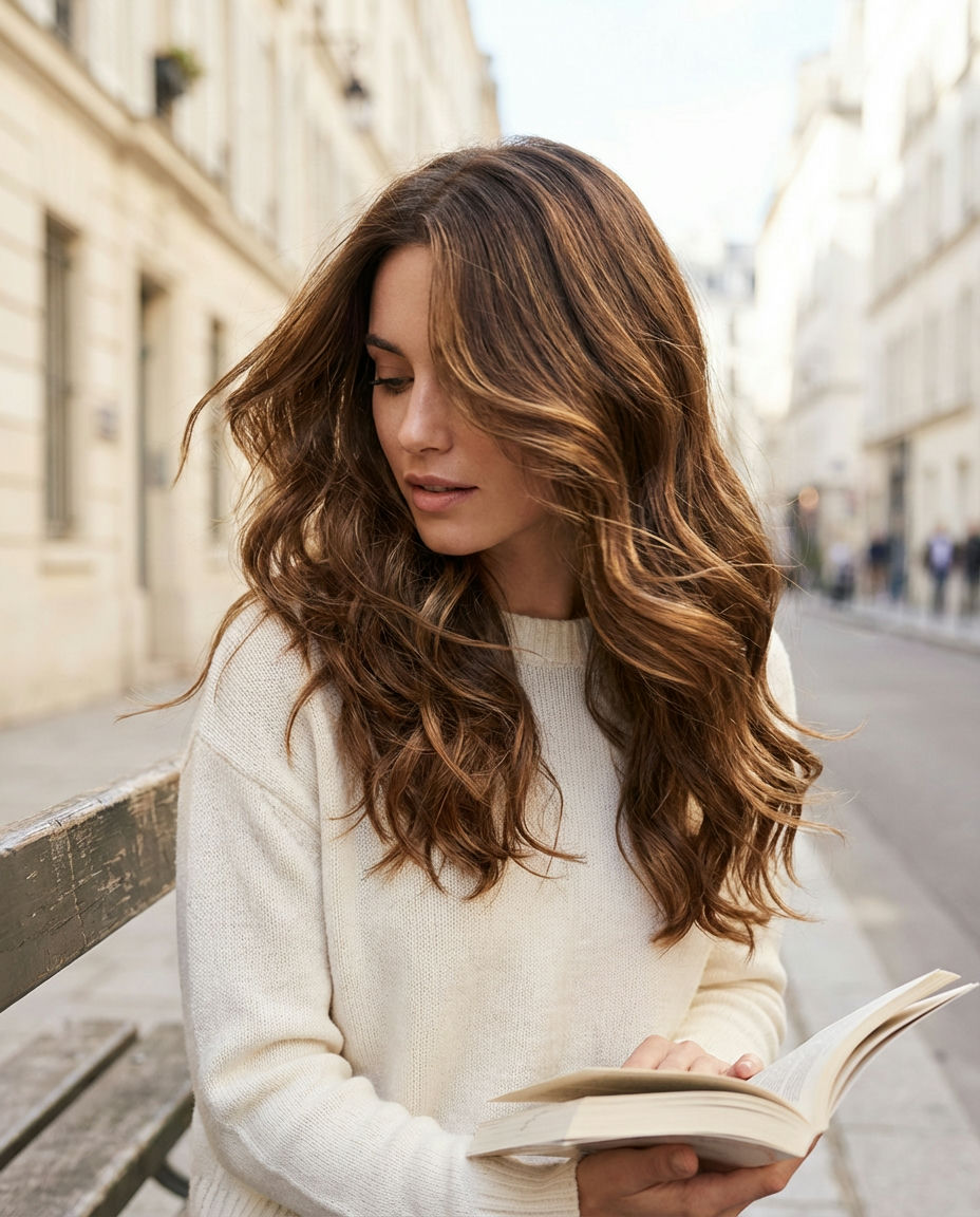 Chestnut Brown with Caramel Ribbons