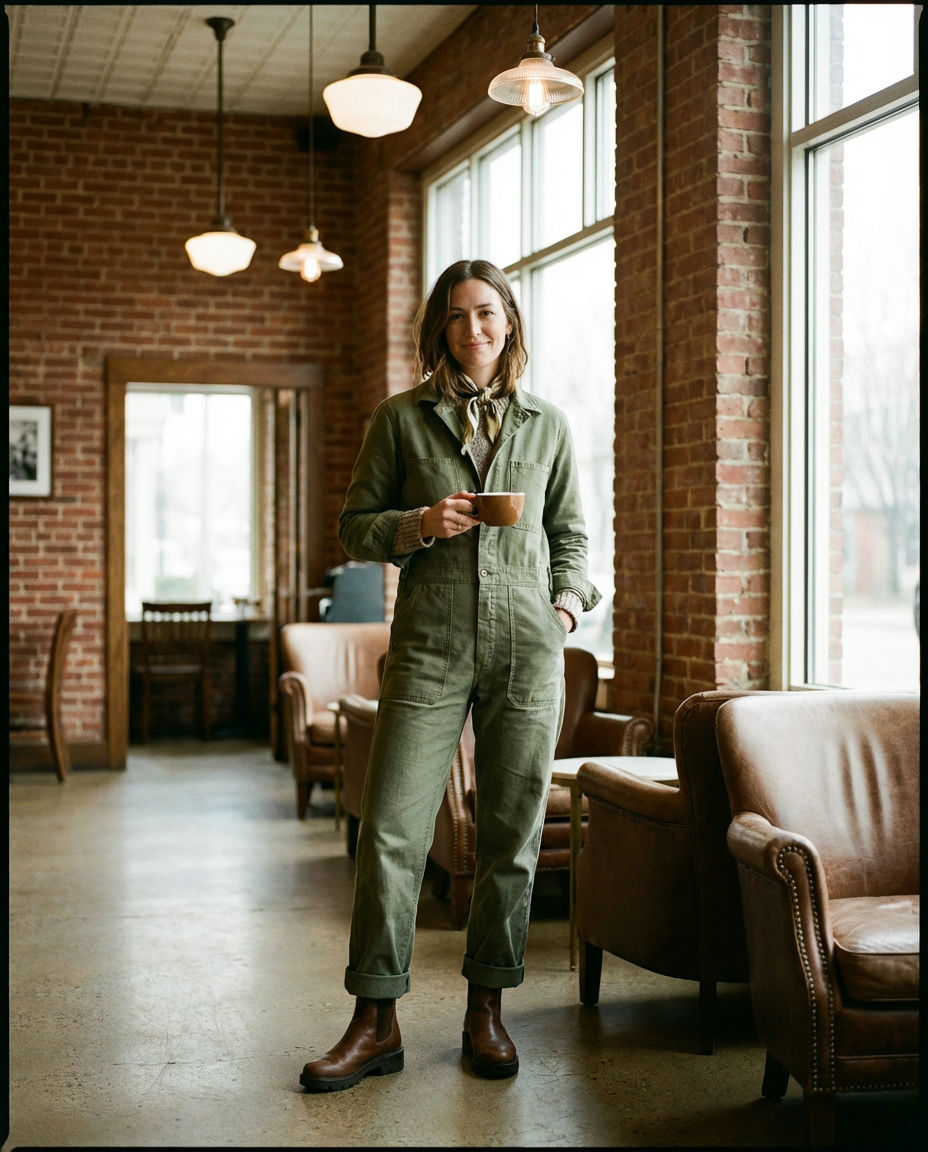 Sporty Short Overalls with Athletic Sneakers