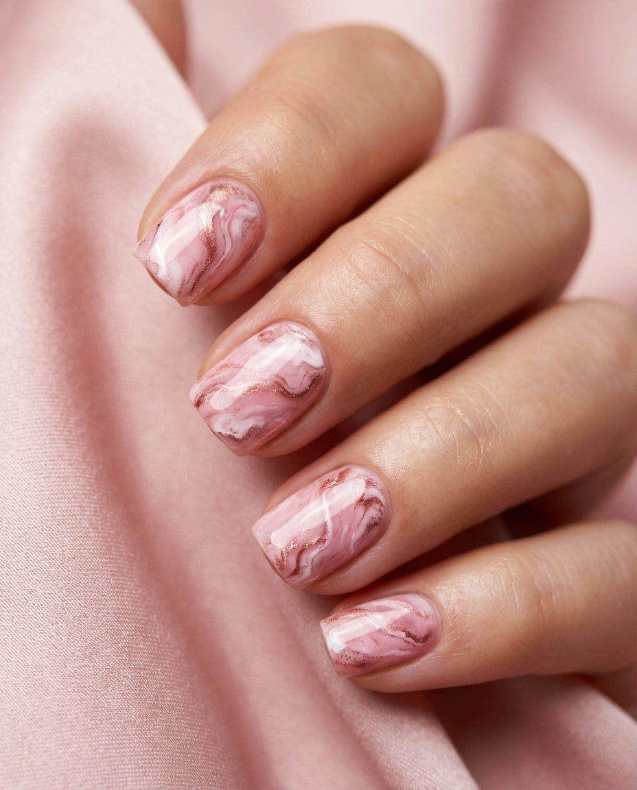 Sparkly Pink & White French Ombre