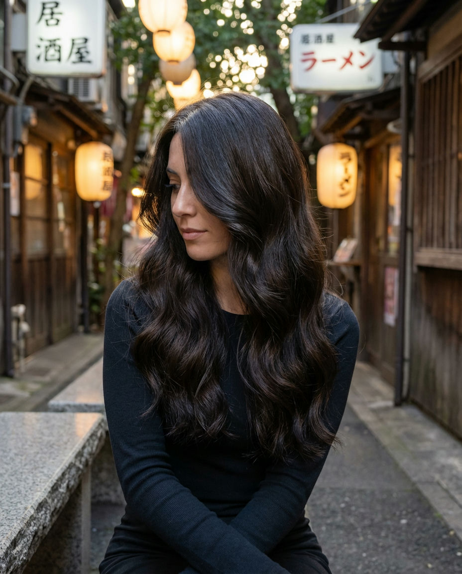 Rich Espresso Brown with Face-Framing Layers