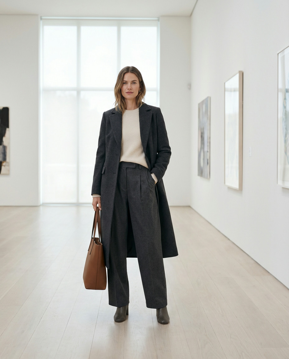 Sleek Turtleneck & A-Line Skirt