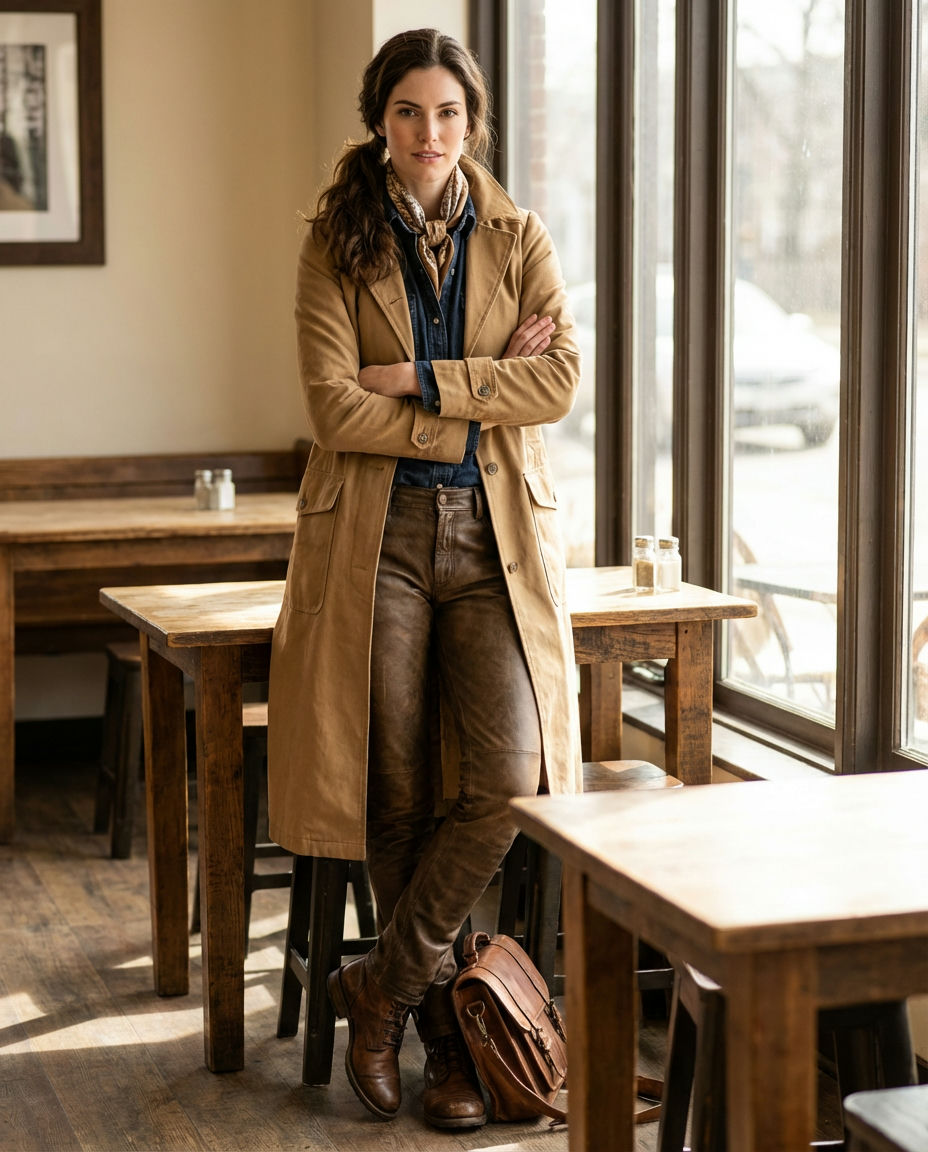 Corduroy Skirt & Plaid Shirt