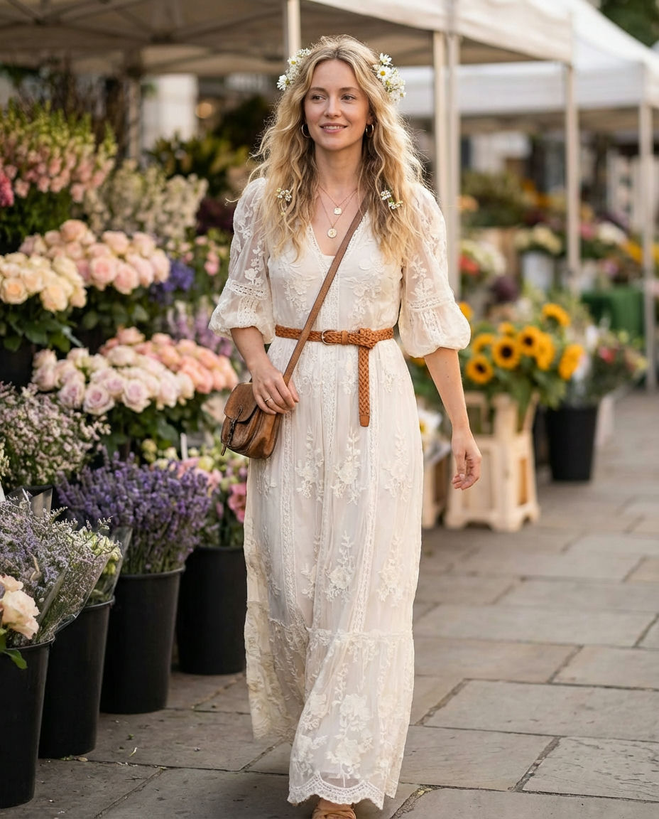 Ruffled Blouse & High-Waisted Flare Jeans