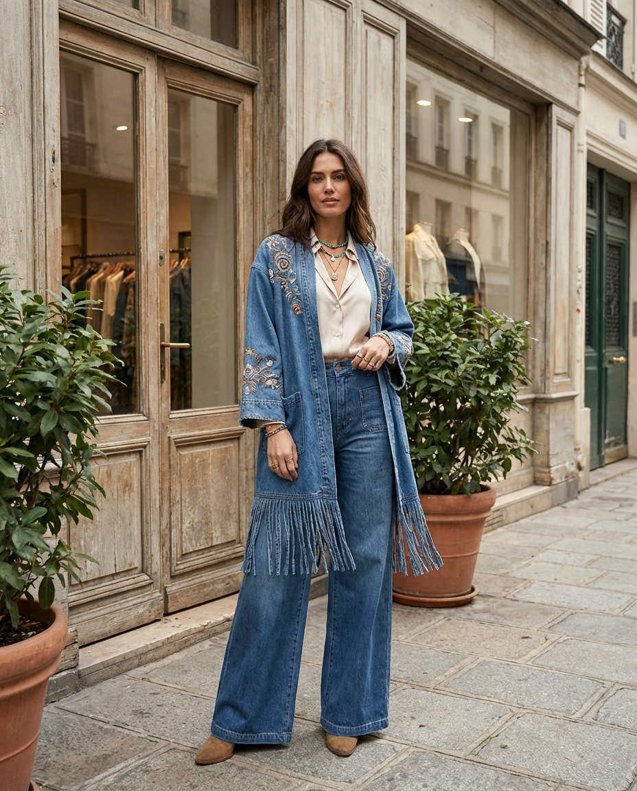 Vibrant Accents on Denim