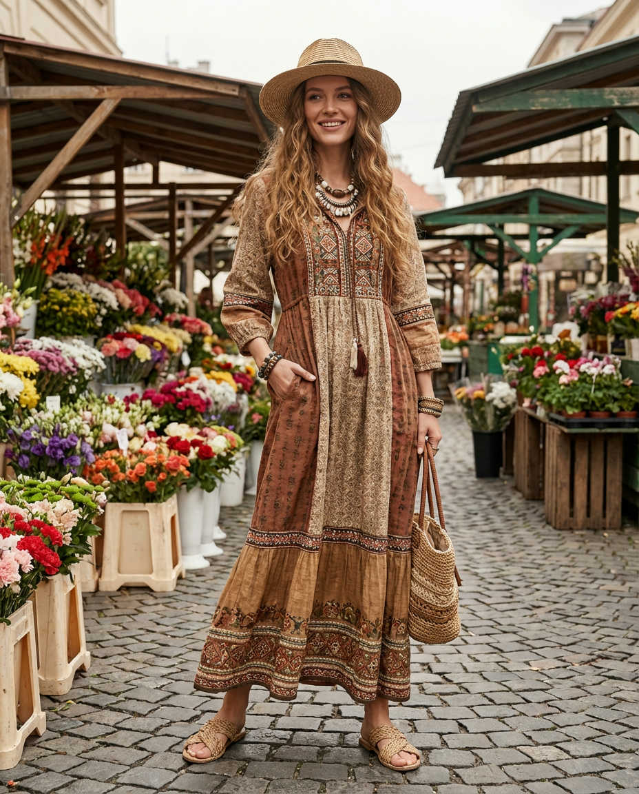 Elegant Tea Length Dress for a Garden Party
