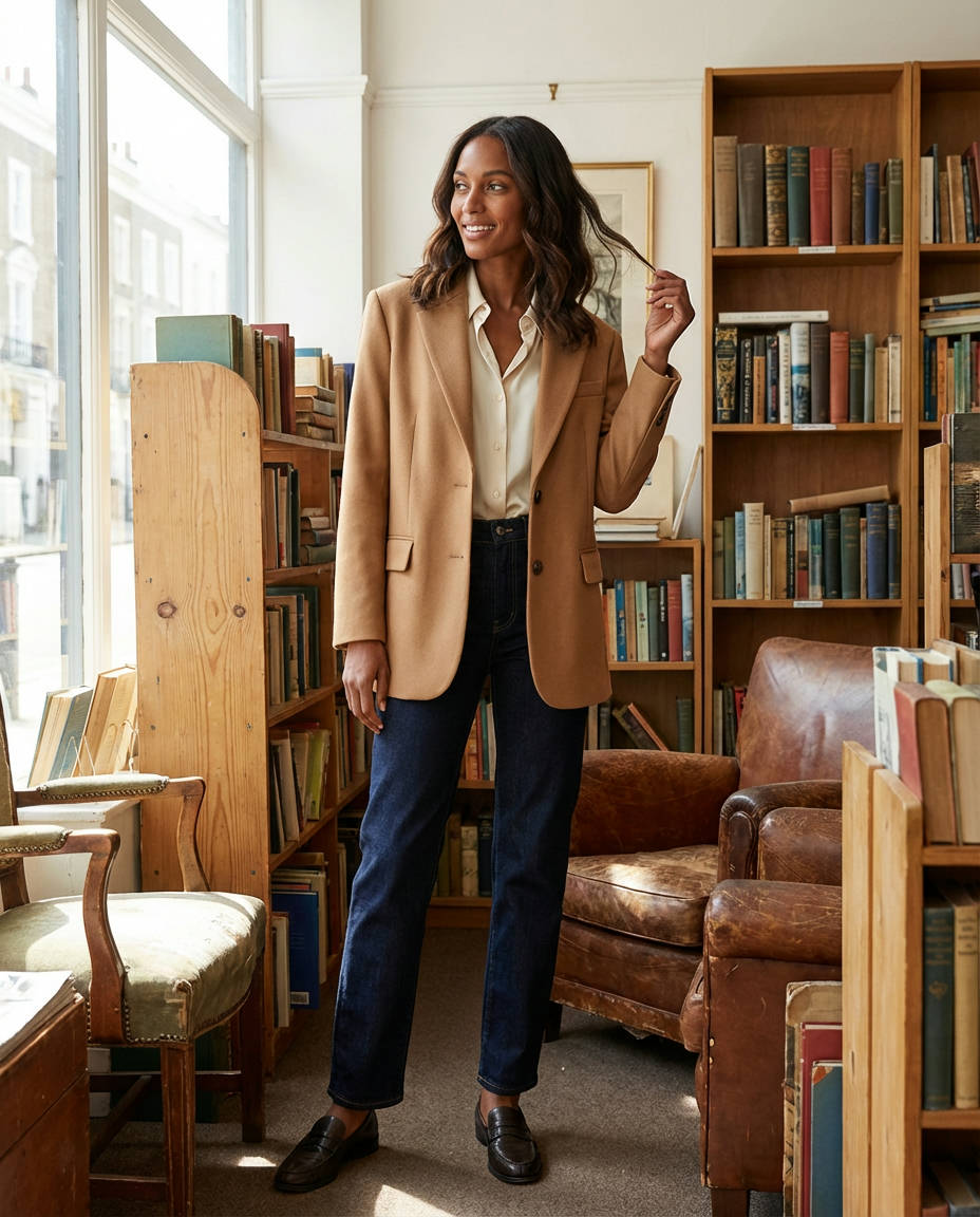 Oversized Blazer with Belted Waist