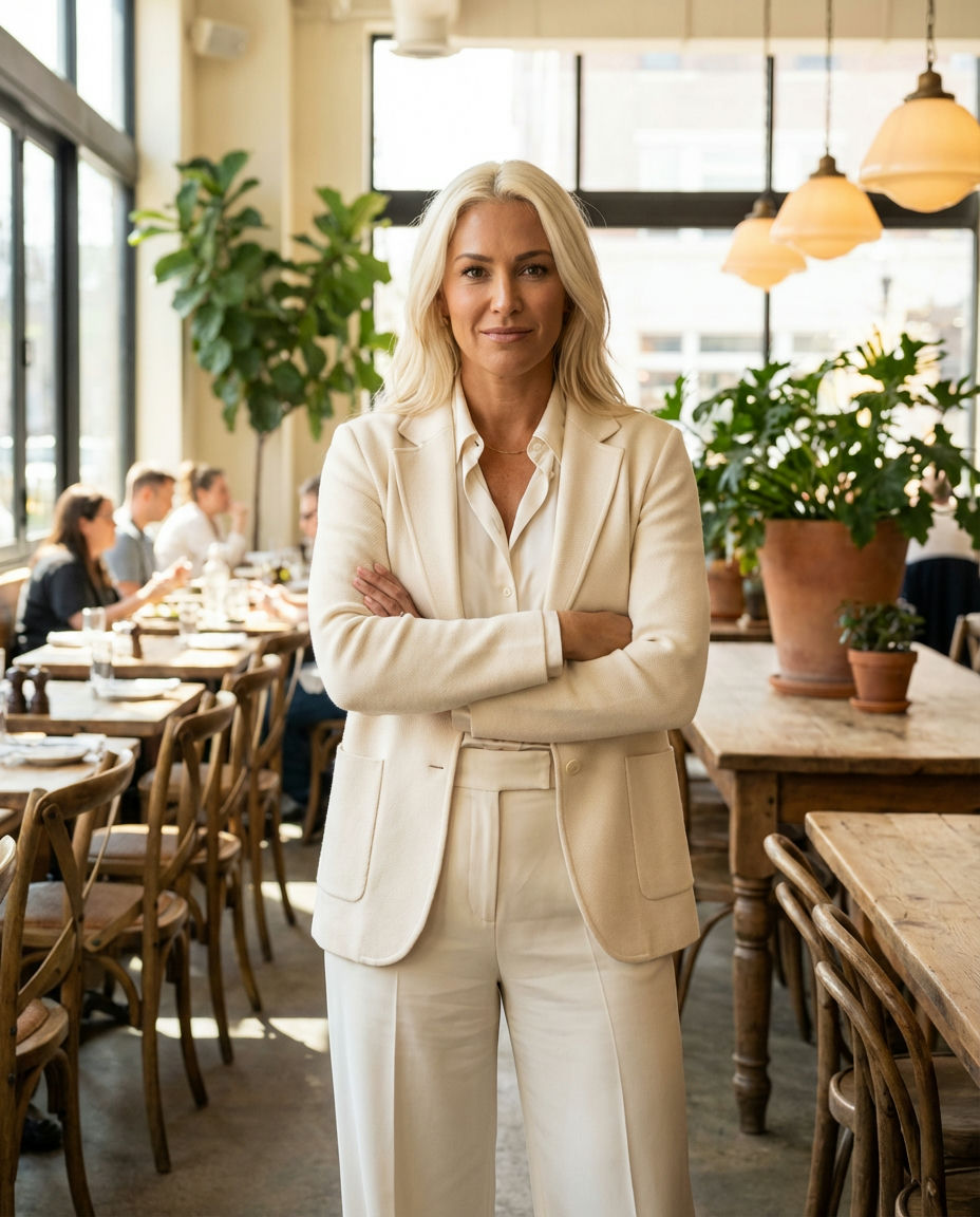 Modern Peplum Blazer with Slim Trousers