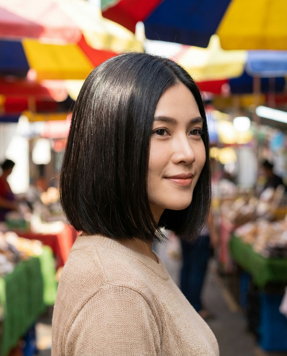 Textured Crop with Side Sweep