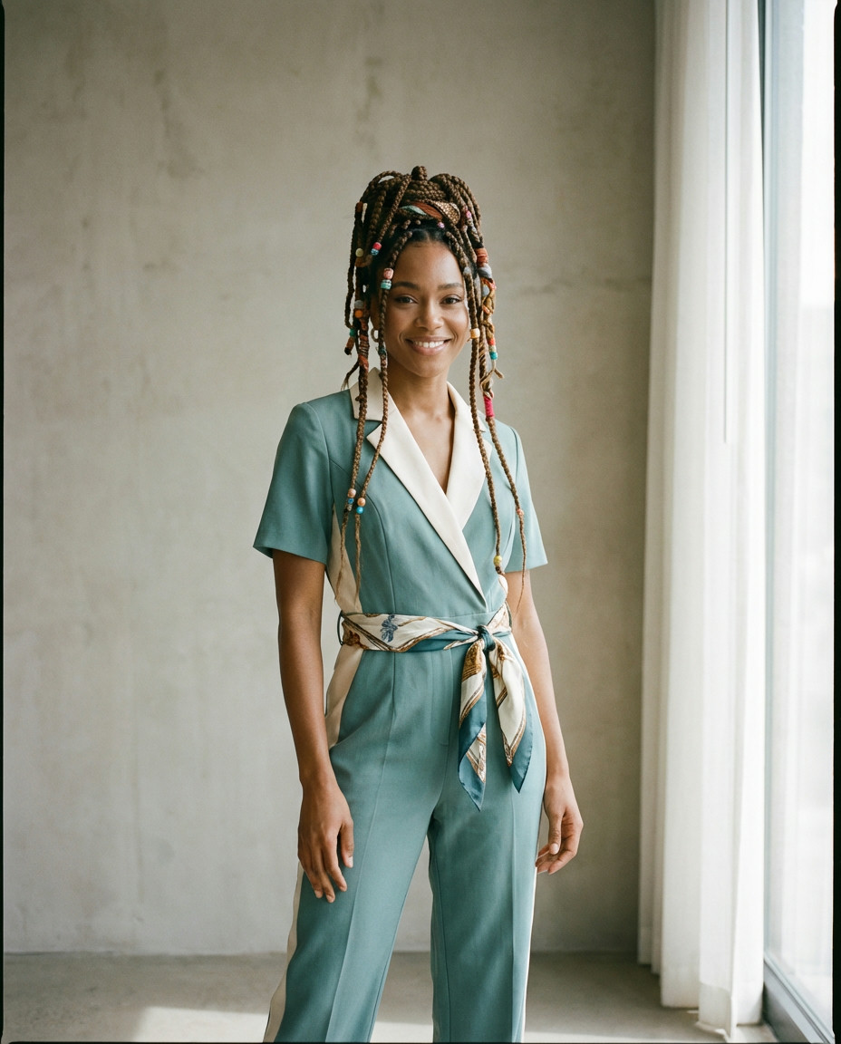 Goddess Box Braids with Boho Curls