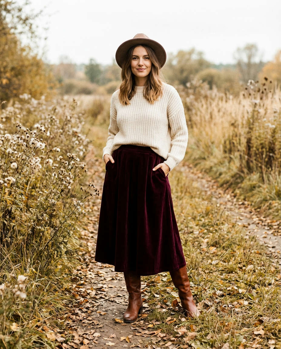 Cozy Sweater Dress & Tall Boots (Winter)