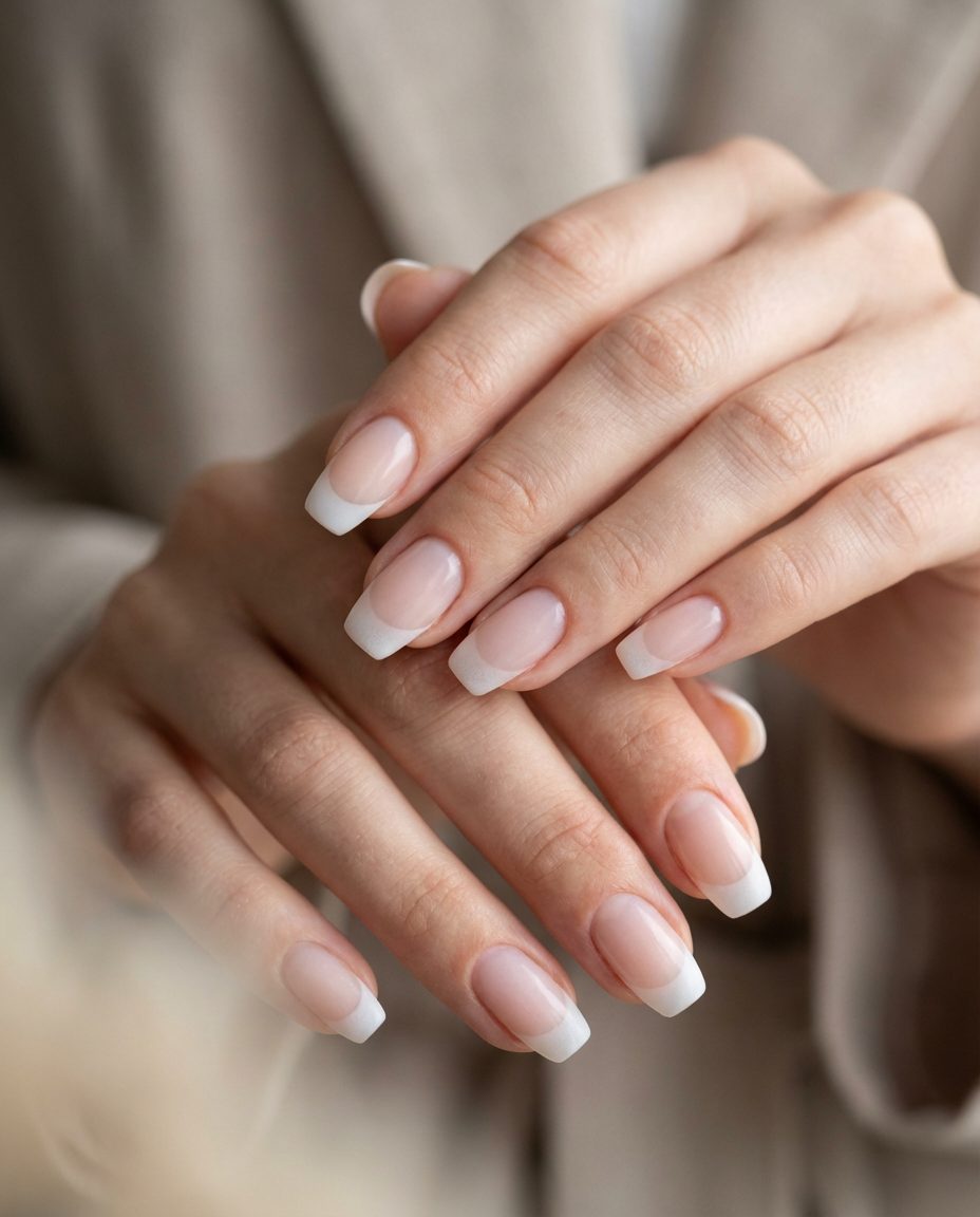 24. Frosted Glass French Tips