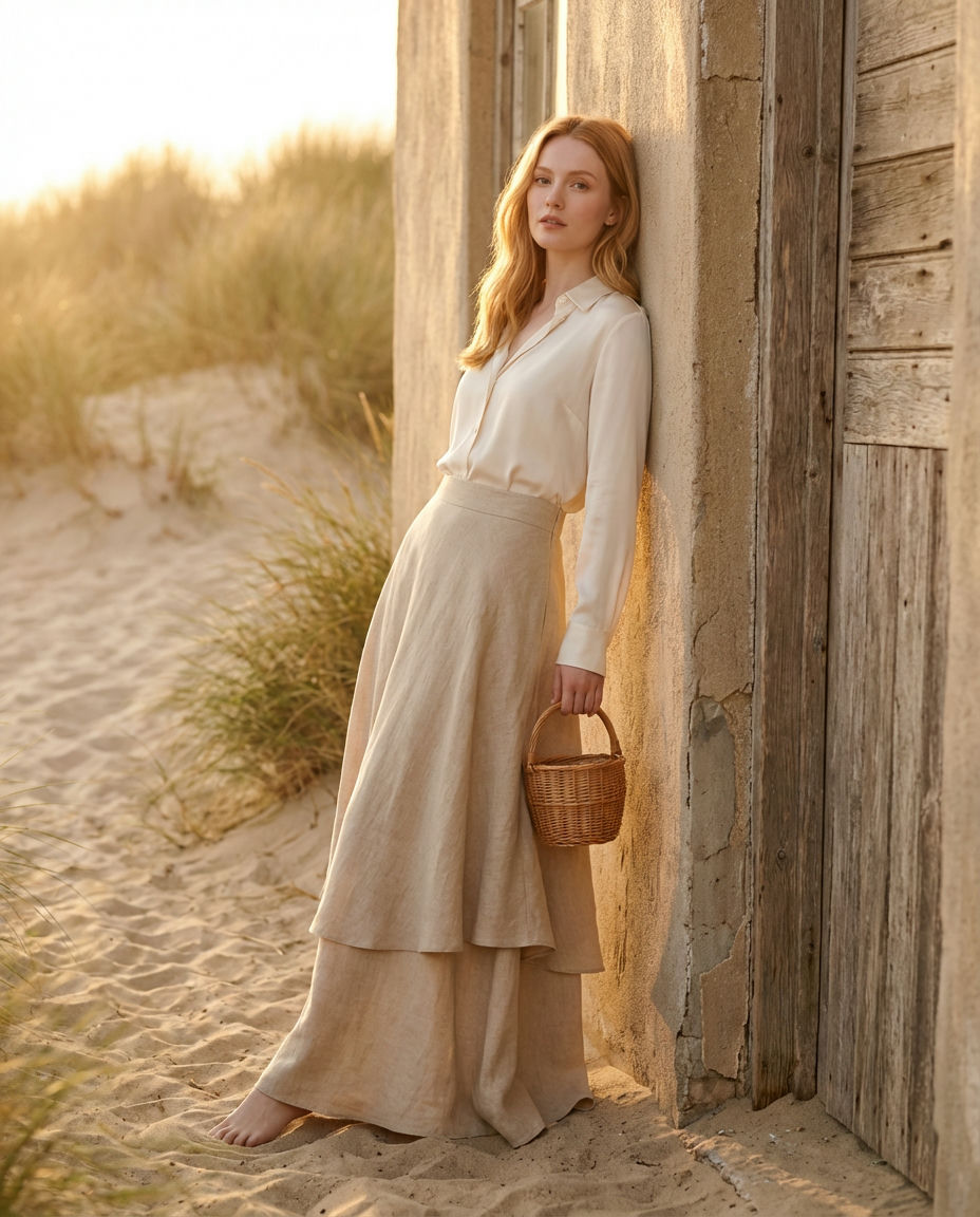 Sleek Satin Slip Skirt with a Tank